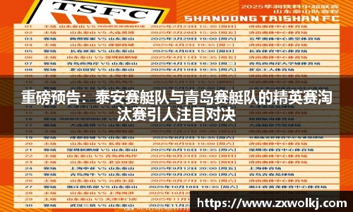重磅预告：泰安赛艇队与青岛赛艇队的精英赛淘汰赛引人注目对决