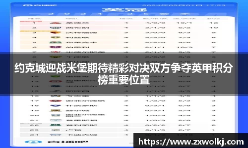 约克城迎战米堡期待精彩对决双方争夺英甲积分榜重要位置